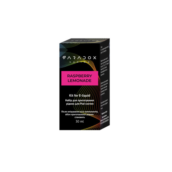Набор Paradox Vaping Raspberry Lemonade (Малиновый Лимонад) 30ml/50mg Salt Nic Набор Paradox Vaping Raspberry Lemonade (Малиновый Лимонад) 30ml/50mg Salt Nic